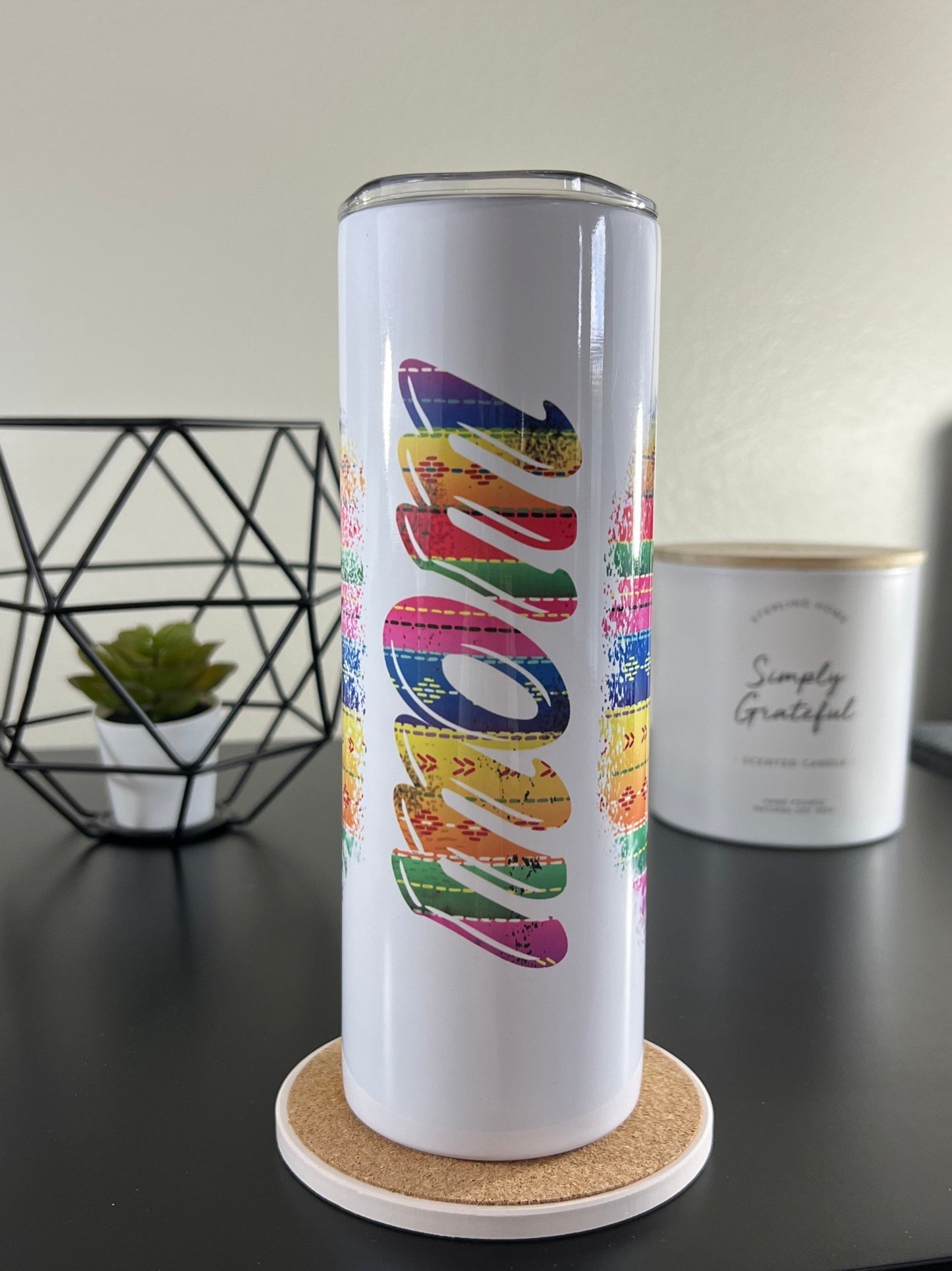 Mom Skinny Tumbler | Colorful Mother Travel Mug