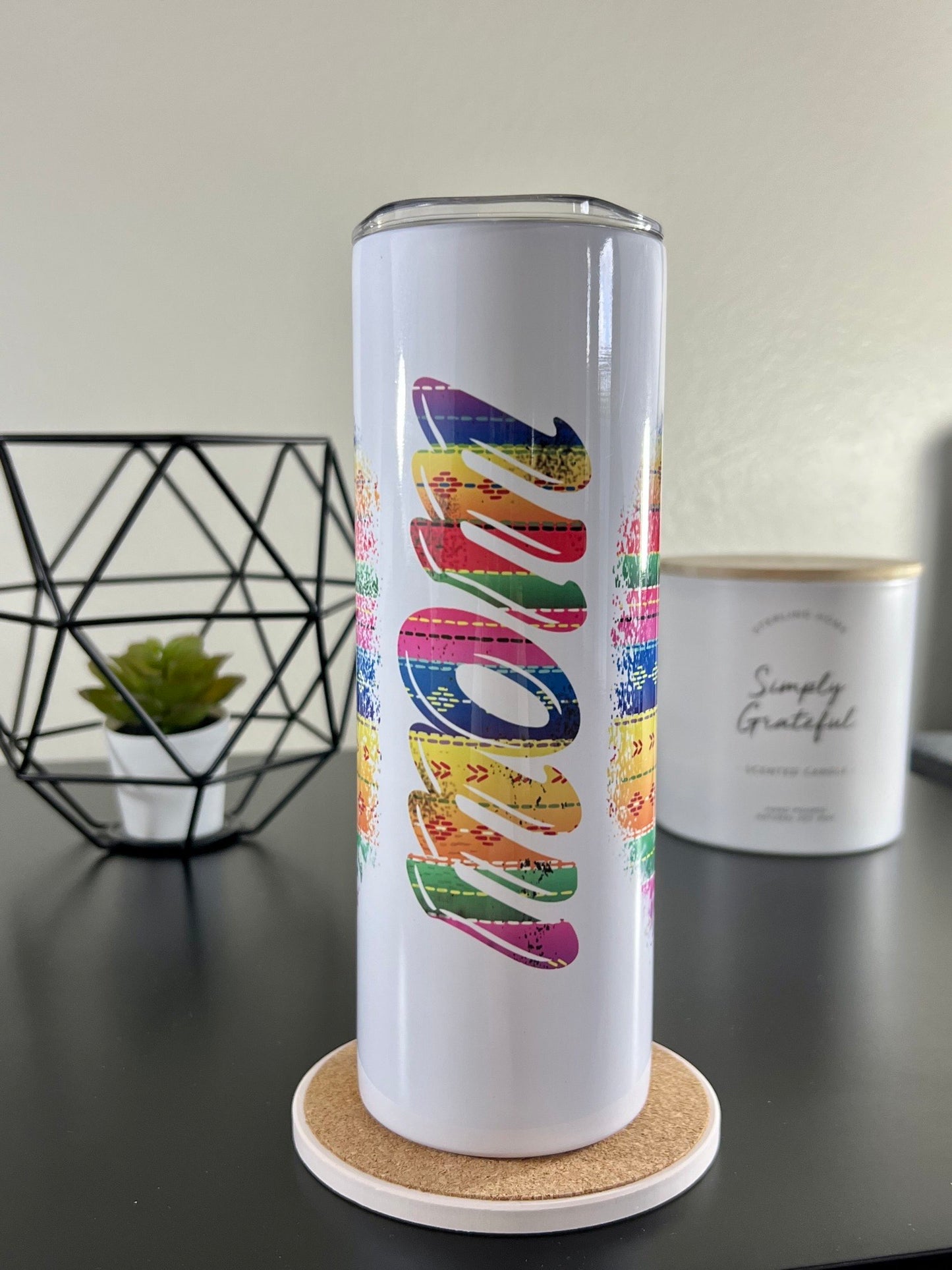 Mom Skinny Tumbler | Colorful Mother Travel Mug