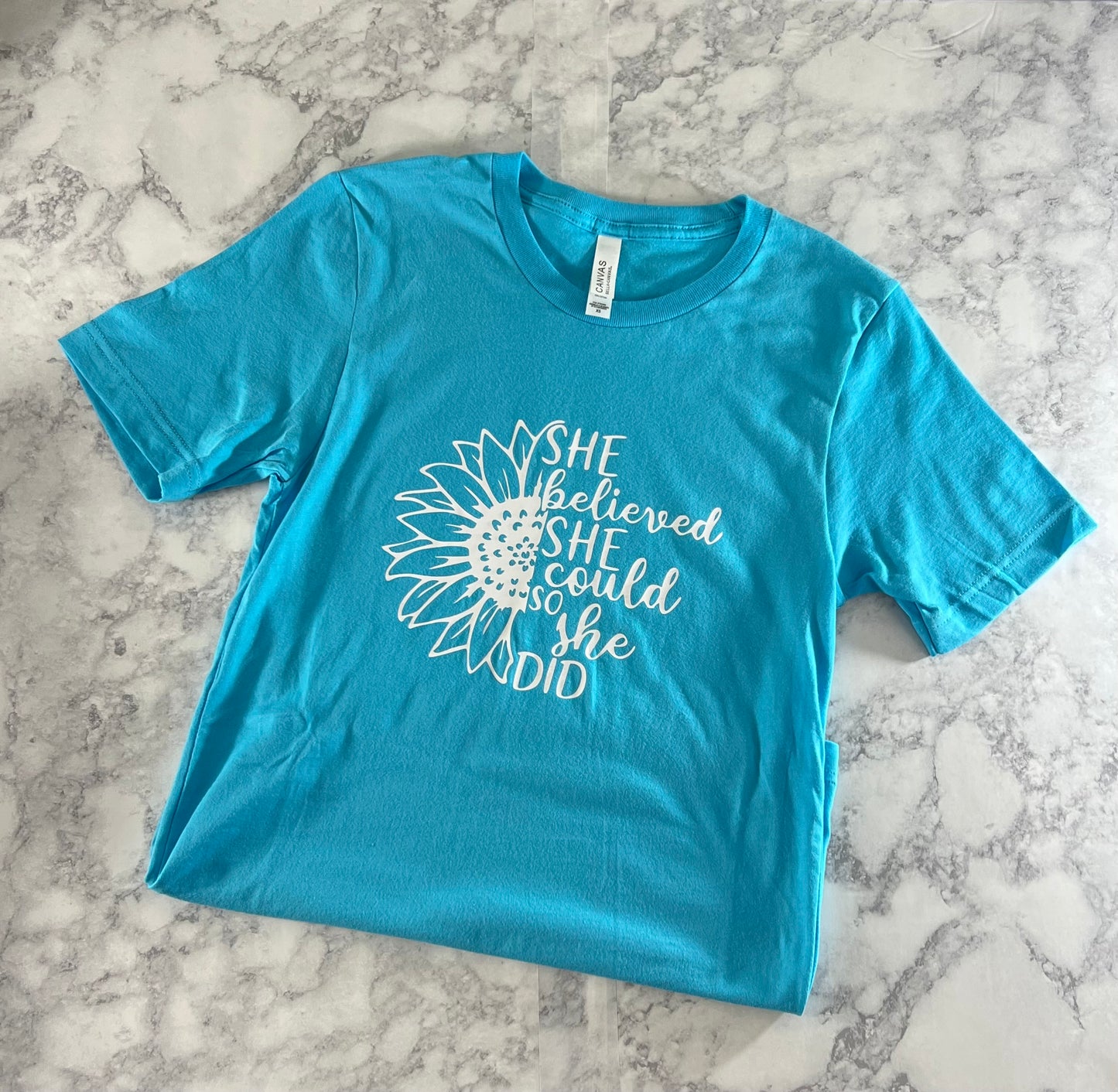 She Believed She Could So She Did T-Shirt | Women's Inspirational Shirt Mental