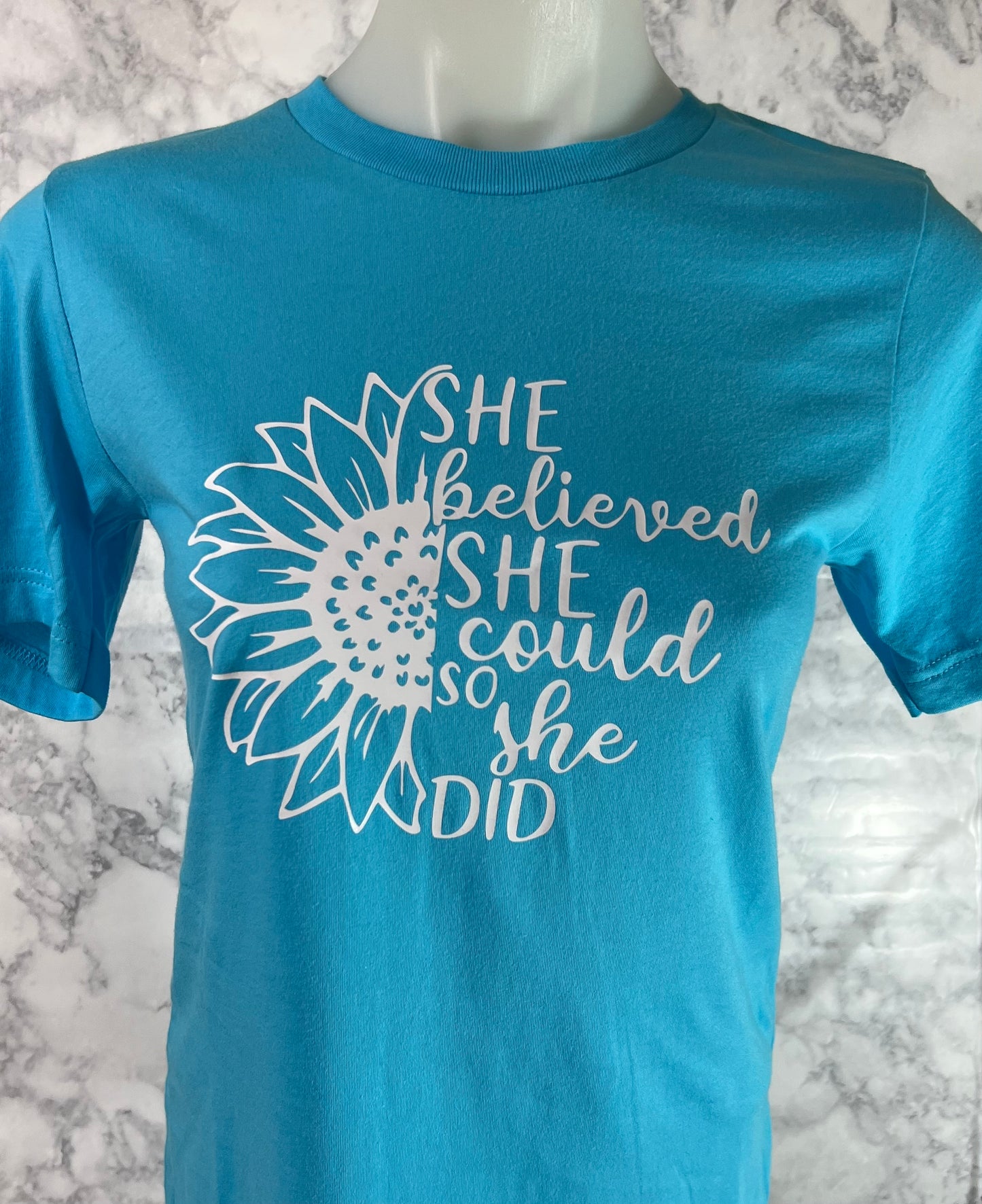 She Believed She Could So She Did T-Shirt | Women's Inspirational Shirt Mental